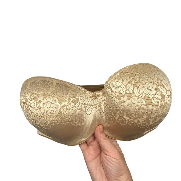 Soma Stunning Support Strapless Bra 40DD Nude Beige Lace Underwire - Picture 2 of 6